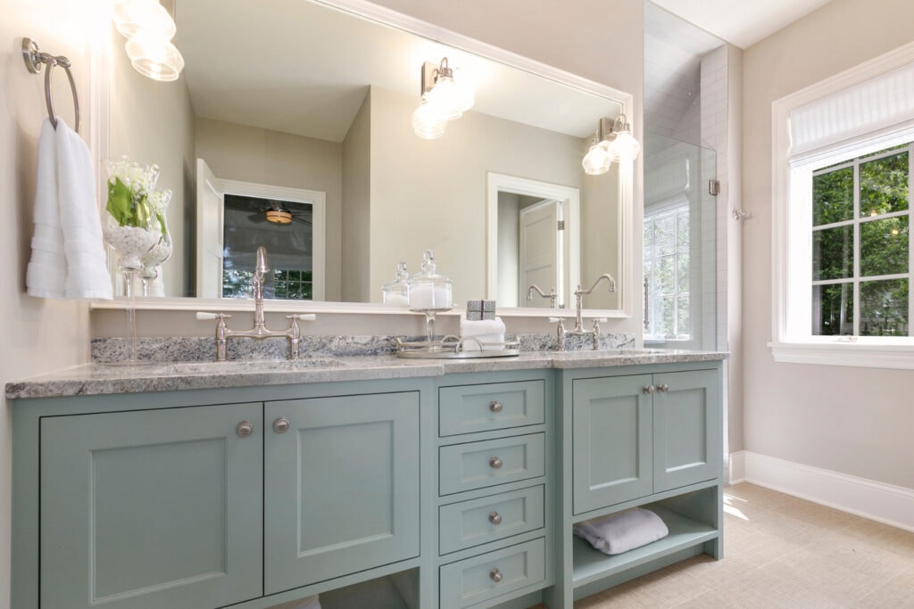 Sage color palette bathroom