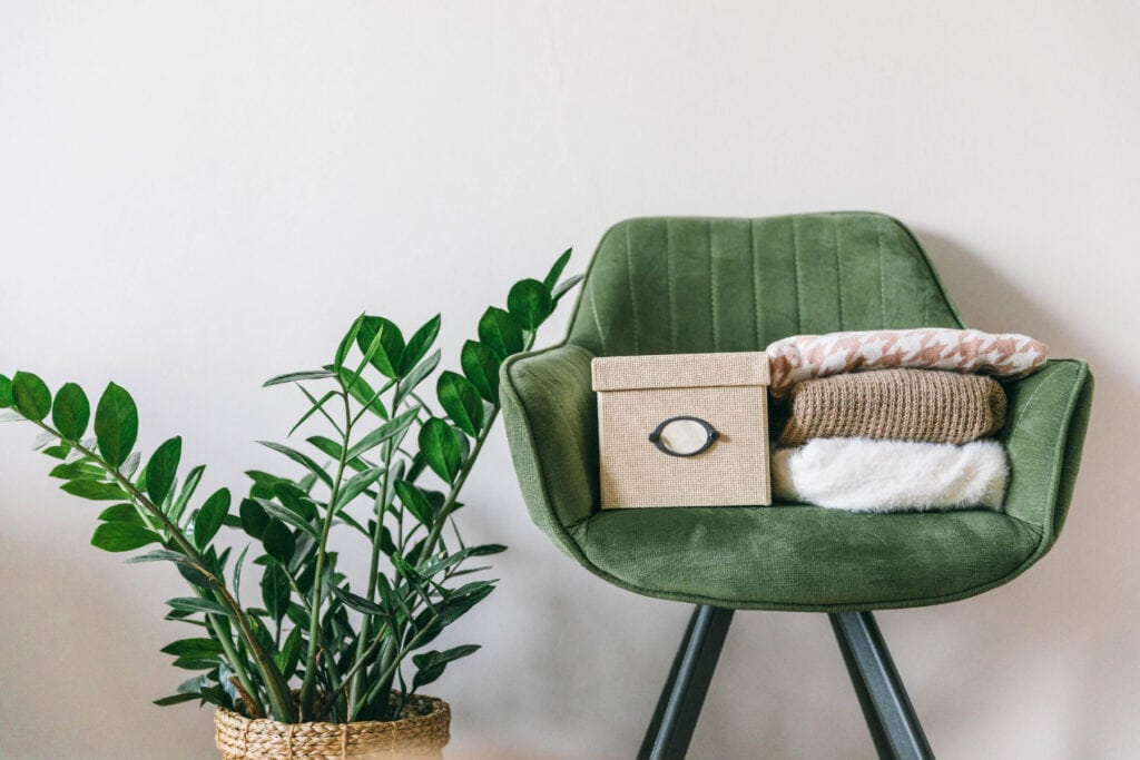 Sage green accent chair