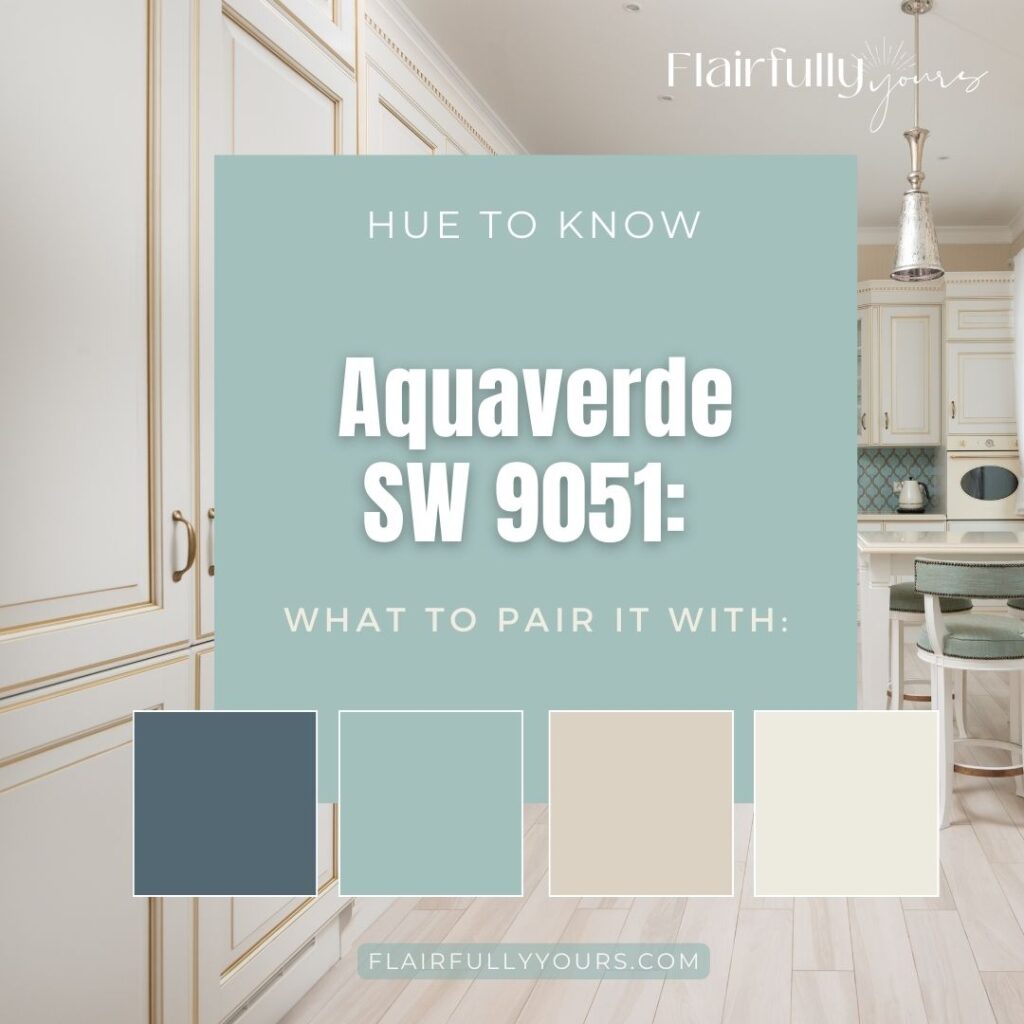 Aquaverde SW 9051 color palette with deeper blue tones and soft whites