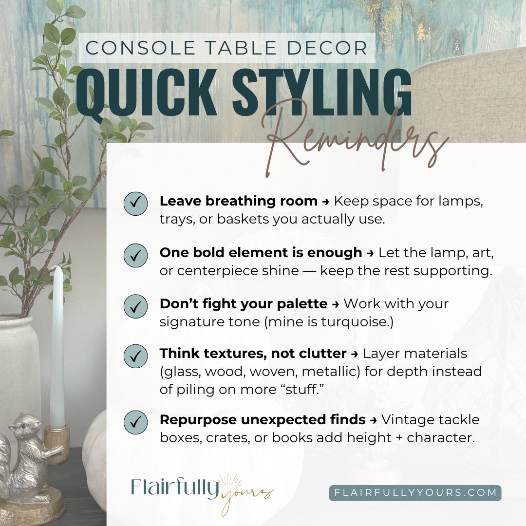 Coastal Fall Console Table Decor: 2 Styled Looks to Copy - Flairfully Yours