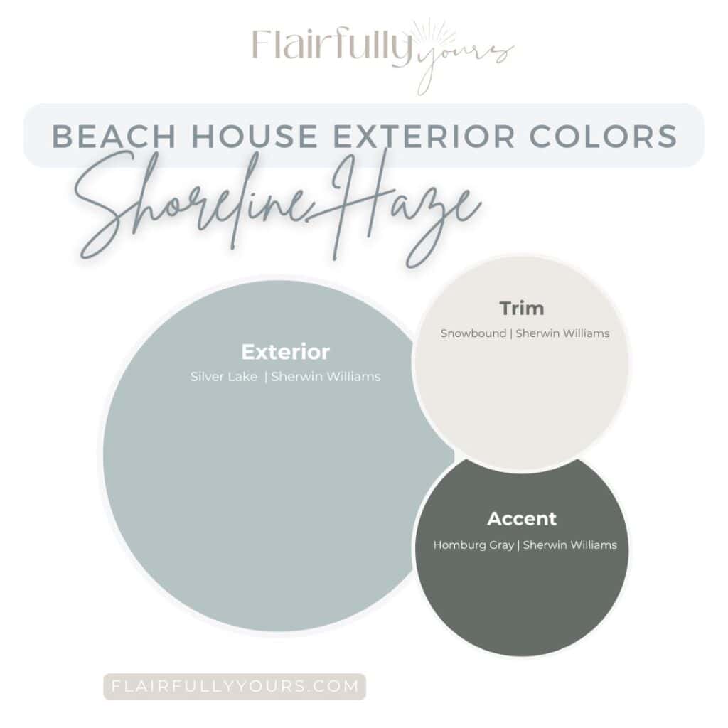 light blue-gray beach house exterior with fresh white trim capturing a modern coastal exterior look