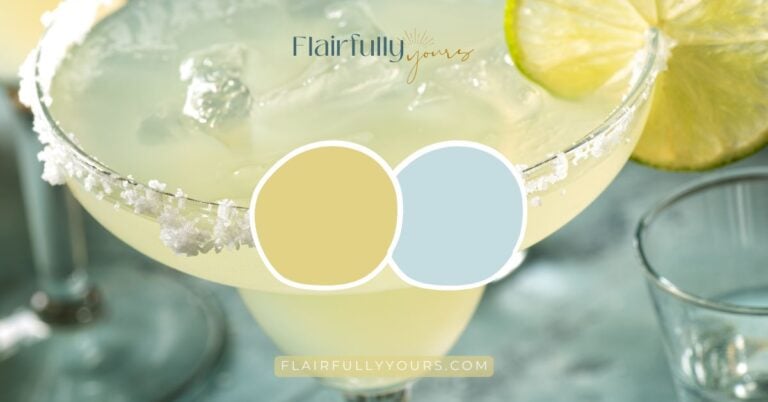 Chartreuse and light blue pop of color palette inspired by citrus tones, showing how fresh green and soft blue create an easy coastal color combination
