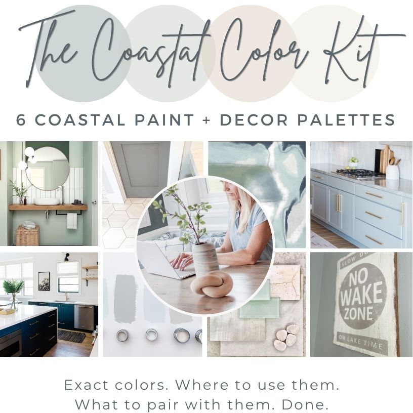 The Coastal Color Kit featuring 6 coastal paint and decor palettes with color, decor, and styling inspiration.