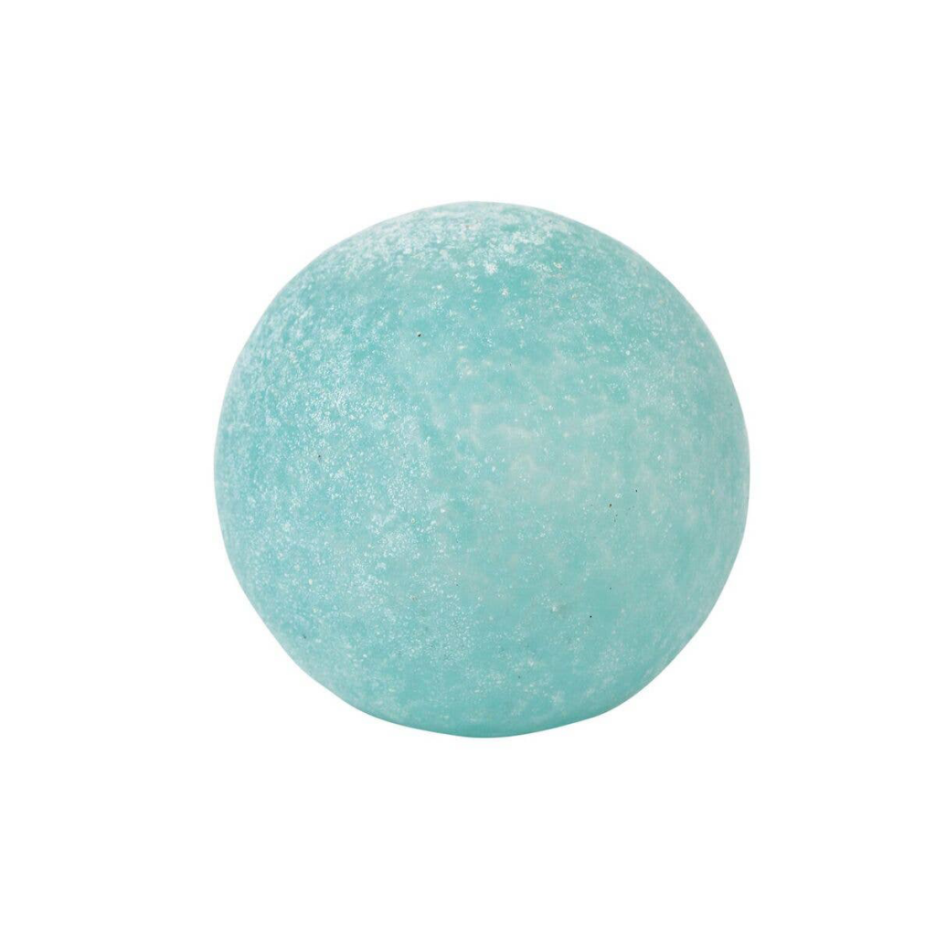 Aqua glass ball accent for coastal console table decor
